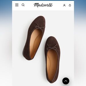 BRAND NEW MADEWELL APRIL Suede Brown Ballet Flats Never worn US 8 and 8.5 ❤️💕